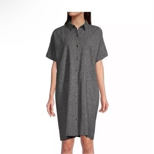 Eileen Fisher Knee Length Hemp Blend Shirtdress
